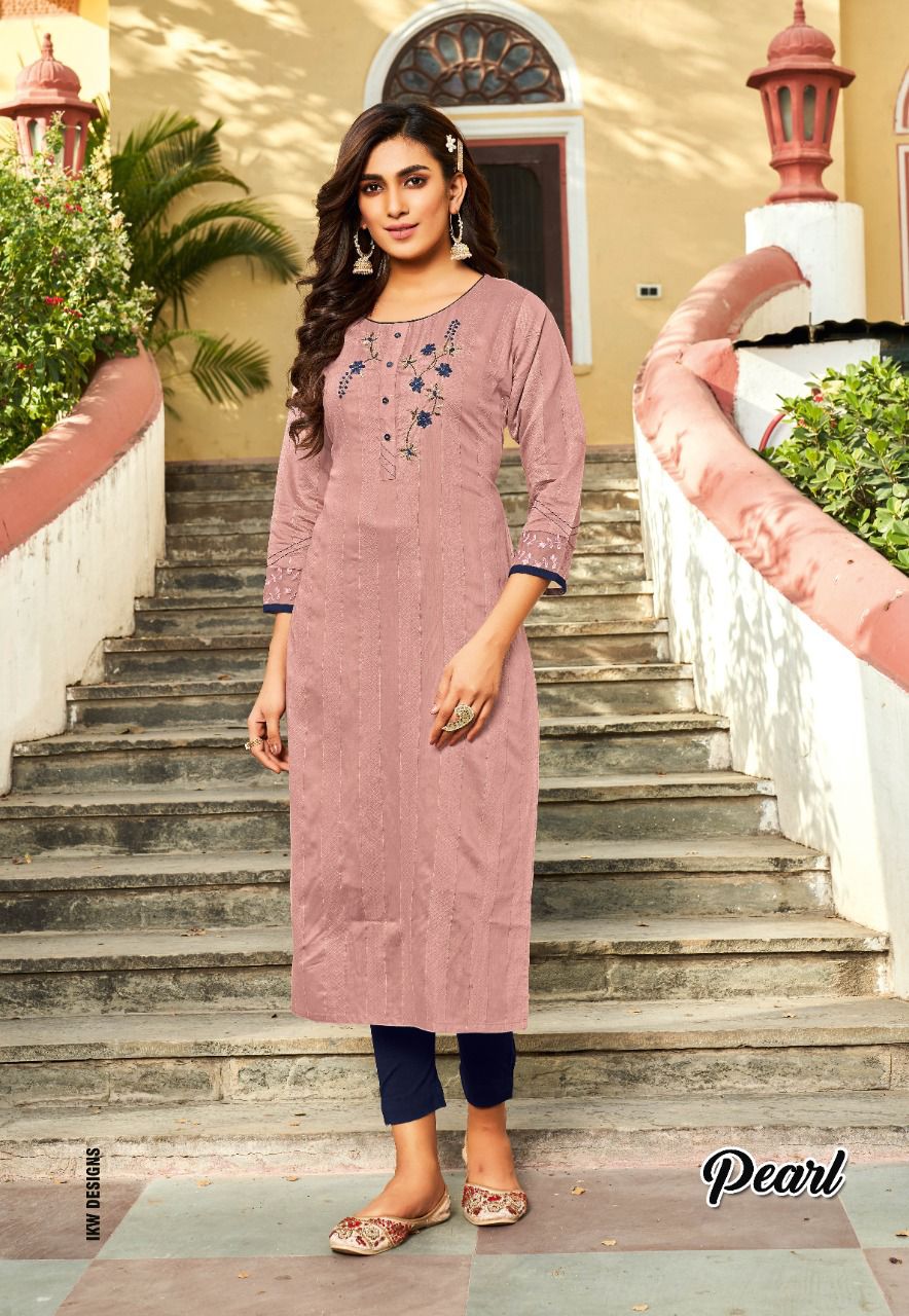 Ikw Pearl 1 New Fancy Ethnic Wear Viscose Designer Kurti Collection